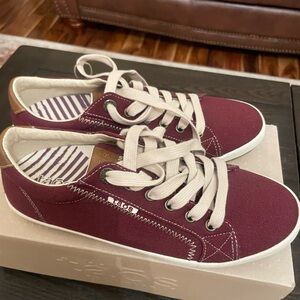 Taos Footwear Burgundy and White Sneakers